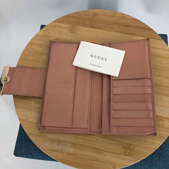 Gucci GG Tan Canvas Python Strap and Pink Trim Continental Wallet / Purse wallet - Picture 3 of 14